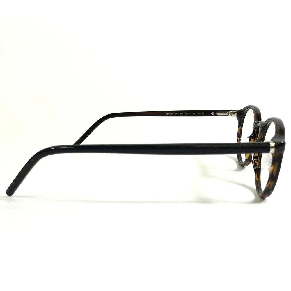 Tom Davies Eyeglasses Frames TD762 Col.1007 Dark Brown Tortoise Round 49-20-145